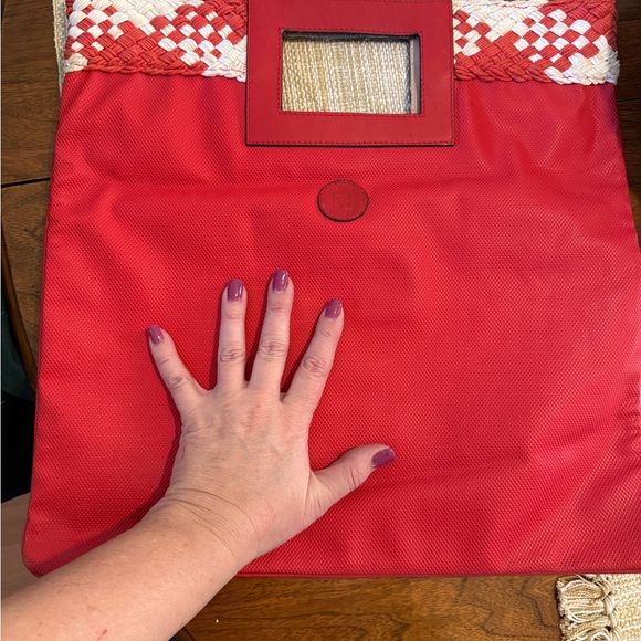 Fendi Red and Cream Woven Vintage Tote - Picture 5 of 8